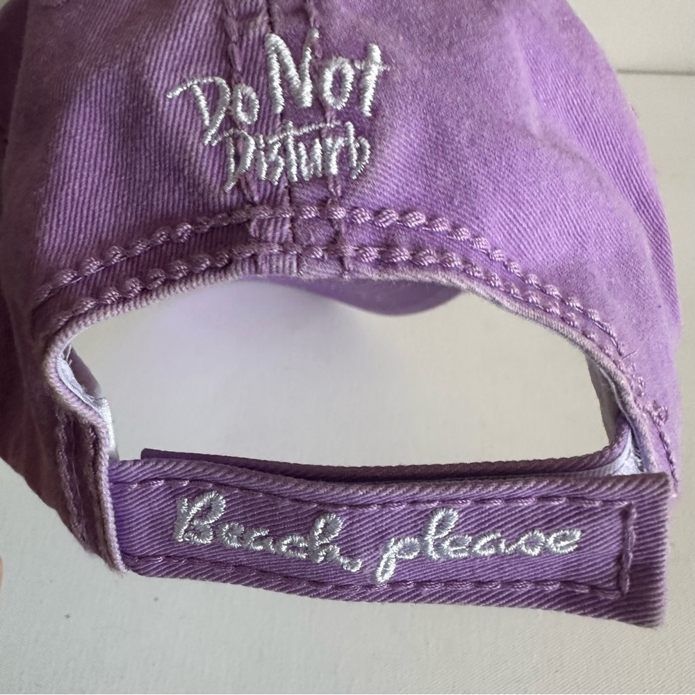 NWOT Wild Wear Embroidered “Beach Please” & “do not disturb” Lavender Purple Cap - Picture 5 of 9